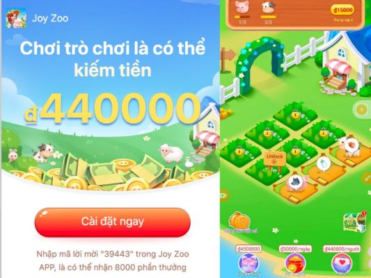 App Joy Zoo kiếm tiền online