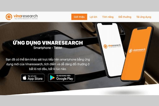 App kiếm tiền từ khảo sát Vinaresearch