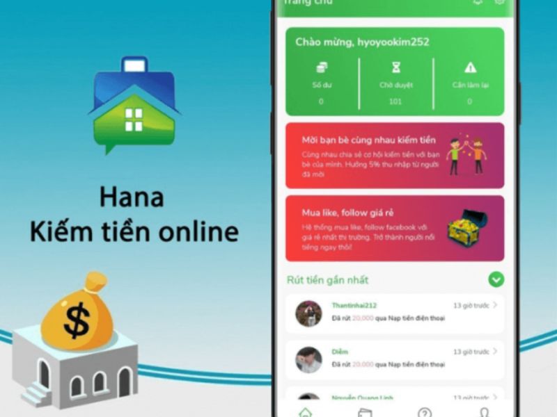 Hana - App kiếm tiền rút về MB bank