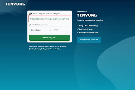 Link rút gọn kiếm tiền của TinyURL.com