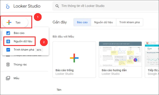 Tạo báo cáo trong Google Data Studio 