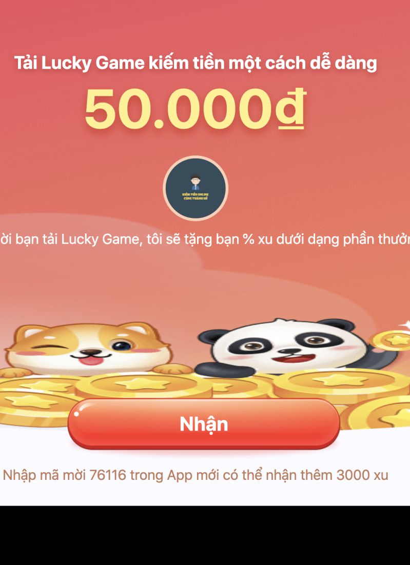 Nhập mã để nhận thêm xu thưởng Lucky Game